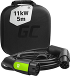 Kabel do ładowania samochodów elektrycznych Green Cell Charging Cable Type 2 11kW 16A 5m 3-Phase for Tesla Model S/3/X/Y, i3, iX, ID.3, ID.4, EV6, E-Tron, IONIQ 5, EQC, ZOE ( 5907813962066) - obraz 1