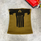 Плотный флисовый Бафф Punisher с Принтом / Утепленный Шарф-труба койот размер универсальный - изображение 1