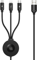 Unitek Kabel USB 3 w 1 + ładowarka indukcyjna Czarny (6958444982717) - obraz 1