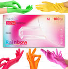 Нитриловые перчатки MediOk, плотность 3.8 г. - разноцветные Rainbow (100 шт) M (7-8) - изображение 1