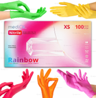 Рукавички нітрилові MediOk, щільність 3.8 г. - різнокольорові Rainbow (100 шт) - зображення 2