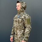 Демісезонна чоловіча Куртка Softshell на флісі з Капюшоном та Липучками під шеврони піксель розмір M - зображення 6
