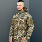 Демісезонна чоловіча Куртка Softshell на флісі з Капюшоном та Липучками під шеврони піксель розмір 3XL - зображення 1