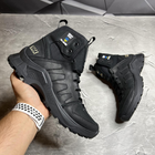 Мужские кожаные Ботинки на меху черные / Зимняя обувь на резиновой подошве размер 42 - изображение 4