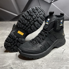 Мужские кожаные Ботинки на меху черные / Зимняя обувь на резиновой подошве размер 45 - изображение 1
