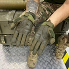 Плотные перчатки с защитными Накладками и антискользящими Вставками олива размер L - изображение 2