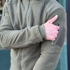 Мужская флисовая кофта с капюшоном и сетчатой подкладкой / Плотная флиска олива размер 6XL - изображение 8