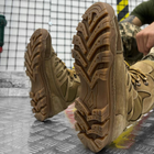 Мужские зимние Ботинки на флисе / Утепленные кожаные Берцы на резиновой подошве койот размер 43 - изображение 6