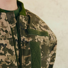 Чоловіча водонепроникна Куртка із Липучками під Шеврони / Стильний Бомбер на флісі піксель розмір 5XL - зображення 5