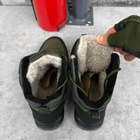 Чоловічі зимові Черевики на хутрі / Утеплені Берці із Посиленим носком олива розмір 41 - зображення 4