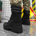 Мужские зимние Ботинки F-1 на меху / Утепленные кожаные Берцы на резиновой подошве черные размер 42 - изображение 4