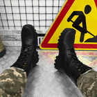 Мужские зимние Ботинки F-1 на меху / Утепленные кожаные Берцы на резиновой подошве черные размер 44 - изображение 5