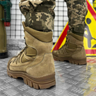 Мужские зимние Ботинки на флисе / Утепленные кожаные Берцы на резиновой подошве койот размер 44 - изображение 4