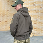 Демисезонная мужская Куртка Softshell с Капюшоном и системой Вентиляции олива размер XL - изображение 4