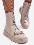 Жіночі зимові черевики високі S.Barski D&A MR870-67 36 Світло-сірі (5905677949513) - зображення 8