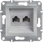 Розетка компьютерная RJ45 UTP кат.5Е Asfora алюминий ABS [EPH4400161] Шнейдер Электрик
