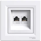 Розетка компьютерная с рамкой RJ45 UTP кат.5Е Asfora белая ABS [EPH4400121] Шнейдер Электрик