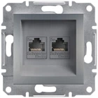 Розетка компьютерная RJ45 UTP кат.5Е Asfora сталь ABS [EPH4400162] Шнейдер Электрик