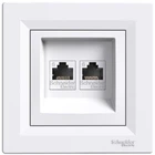 Розетка компьютерная с рамкой RJ45 UTP кат.6 Asfora белая ABS [EPH4800121] Шнейдер Электрик