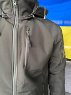 Куртка армейская SoftShell Олива осень/зима на флисе S (0511) - изображение 4