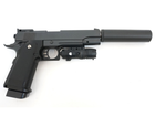 Страйкбольный пистолет Кольт 1911 (Colt M1911) Galaxy G6A с глушителем и ЛЦУ - изображение 5