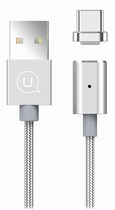 Kabel magnetyczny Usams USB - USB Type-C szybkie ładowanie 1.2 m srebrny (6958444943978) - obraz 1