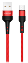Плетений кабель Usams USB - Apple Lightning швидка зарядка 2 м Red (6958444965246) - зображення 1