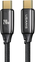 Кабель плетений Usams U82 US-SJ581 USB-C - USB-C 2 м Чорний (6958444901480) - зображення 1