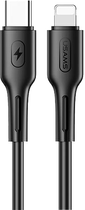 Kabel Usams U43 US-SJ406 USB-C - Lighting 1.2 m czarny (6958444984667) - obraz 1