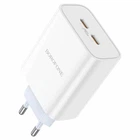 Зарядне мережеве BOROFONE BA73A Young PD35W dual port (2 USB-C) Білий