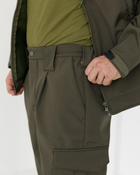 Костюм камуфляжный утепленный на флисе, куртка с капюшоном, ткань софтшелл, цвет олива 54 - изображение 8