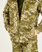 Костюм камуфляжный утепленный на флисе, куртка с капюшоном, ткань софтшелл пиксель, 50 - изображение 6