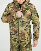 Костюм камуфляжный утепленный на флисе, куртка с капюшоном, ткань софтшелл Мультикам, 46 - изображение 5