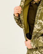 Костюм камуфляжный утепленный на флисе, куртка с капюшоном, ткань софтшелл пиксель, 48 - изображение 8