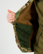 Костюм камуфляжный утепленный на флисе, куртка с капюшоном, ткань софтшелл Мультикам 54 - изображение 6
