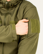 Костюм камуфляжний утеплений на флісі, куртка з капюшоном, тканина софтшелл, колір олива, 46 - зображення 6