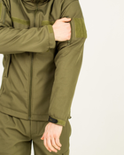 Костюм камуфляжный утепленный на флисе, куртка с капюшоном, ткань софтшелл, цвет олива, 48 - изображение 6