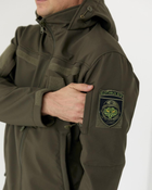 Костюм камуфляжный утепленный на флисе, куртка с капюшоном, ткань софтшелл, цвет олива, 52 - изображение 13