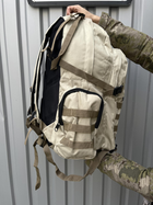 Тактичний рюкзак світлий бежевий (пісок) із косою кишенею 120 л. - зображення 8
