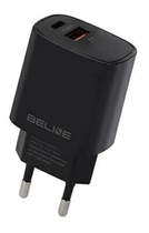 Мережевий зарядний пристрій Beline 20 W USB Type-C + 1 x USB PD 3.0 + QC 3.0 Black (5905359813309) - зображення 1