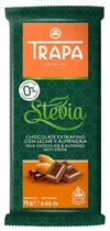 Шоколад без глютена та без цукру "Молочний з мигдалем" Stevia Trapa 75 г
