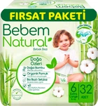 Підгузки Bebem Natural 6 Extra large 15+ кг 32 шт (8690536831982)