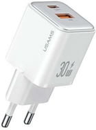 Ładowarka sieciowa Usams US-CC189 X-ron USB+USB-C 30W Fast Charging biała (6958444904962) - obraz 1