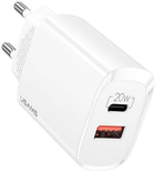 Ładowarka sieciowa Usams US-CC121 T35 USB-C+USB 20W PD3.0 QC3.0 Fast Charging biała (6958444929323) - obraz 1