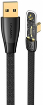 Kabel kątowy Usams Iceflake Series Fast Charging PD USB - USB Type-C 6 A 66 W 1.2 m Czarny (6958444902395) - obraz 1