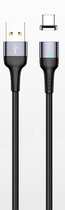 Kabel magnetyczny Usams U28 Fast Charge USB - Lightning 2.4 A 1 m pleciony Stalowy (6958444965949) - obraz 1