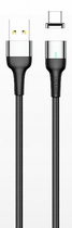Kabel magnetyczny Usams U28 Fast Charge USB - Lightning 2.4 A 1 m pleciony Szary (6958444965963) - obraz 1