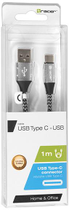 Kabel Tracer USB-A do USB Type-C 1m czarny/srebrny (TRAKBK46265) - obraz 3