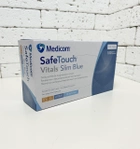 Нитриловые перчатки Medicom Slim Blue Vitals размер XS голубые 100 шт - изображение 1