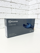 Рукавички вінілові, синие, неопудрені, Mercator Medical Vinylex, розмір S, 100 шт - зображення 1